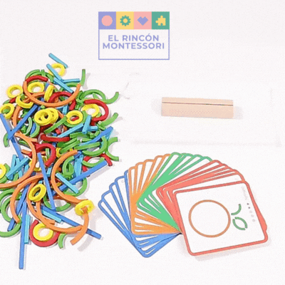 Rompecabezas Montessori – Palos y Anillos en Madera