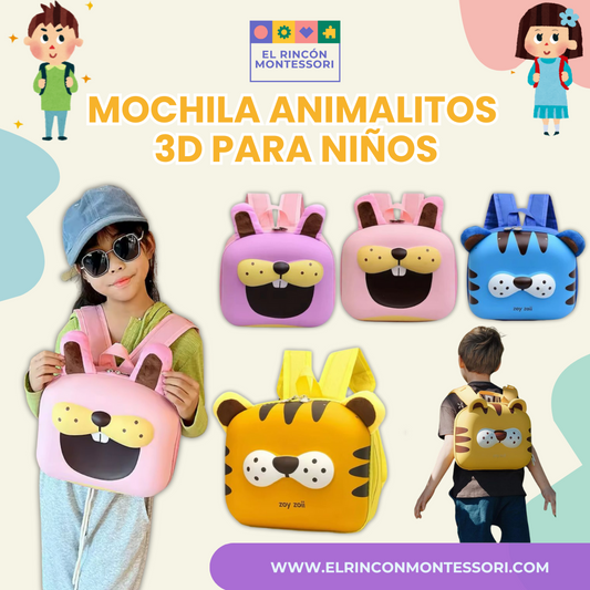 Mochila Animalitos 3D Para Niños