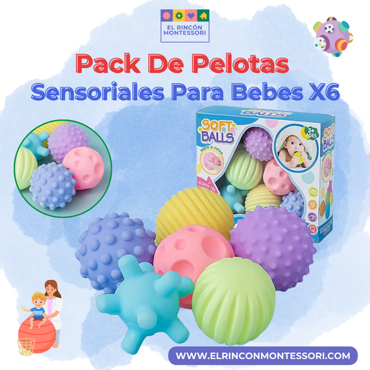 Pack De Pelotas Sensoriales Para Bebes X6