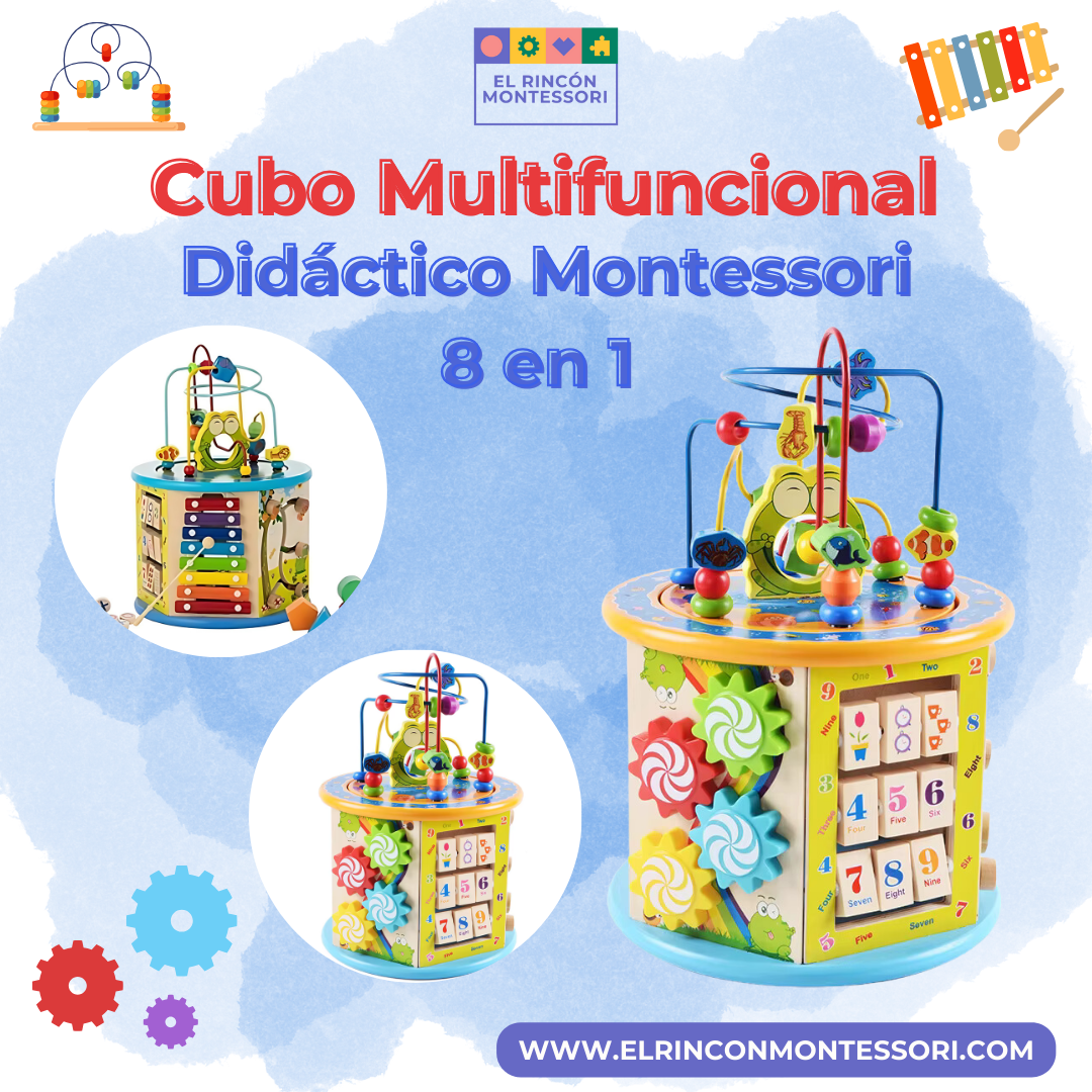 Cubo Multifuncional Didáctico 8 en 1 Montessori