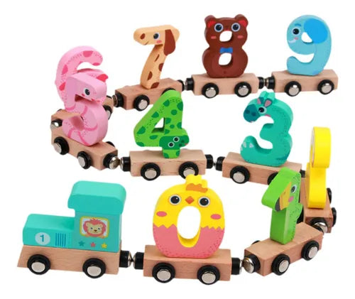 Tren Números De Madera