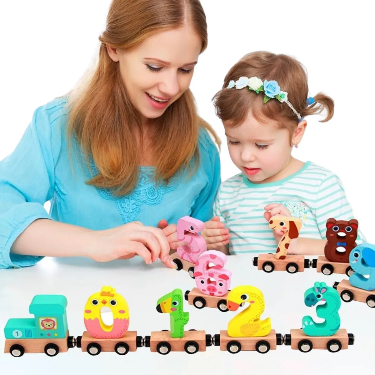 Tren Números De Madera
