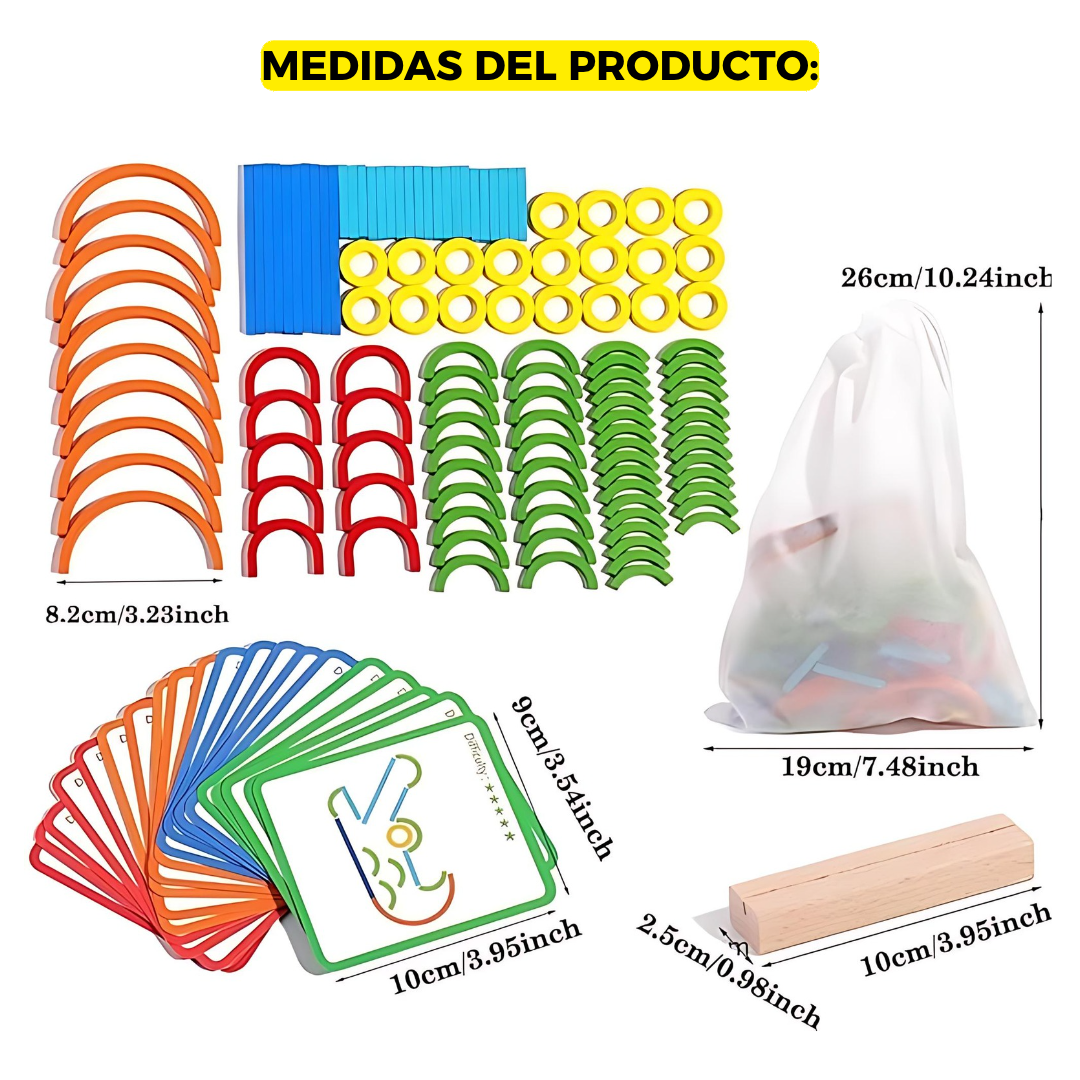 Rompecabezas Montessori – Palos y Anillos en Madera