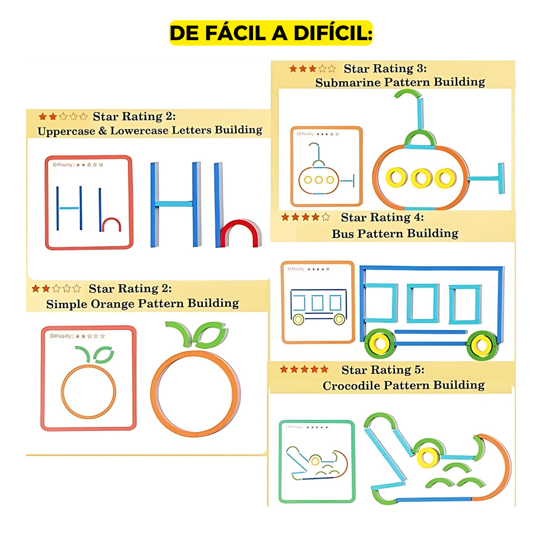 Rompecabezas Montessori – Palos y Anillos en Madera