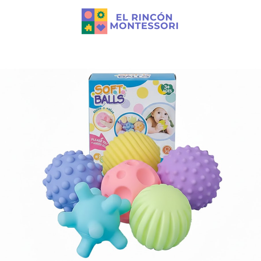 Pack De Pelotas Sensoriales Para Bebes X6