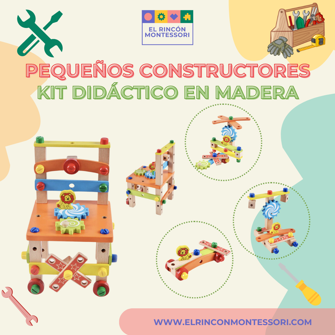 Pequeños Constructores -  Kit Didáctico en Madera