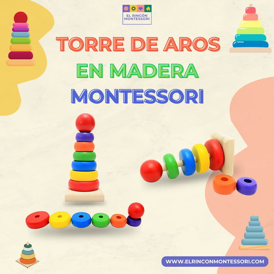 Torre de Aros en Madera Montessori