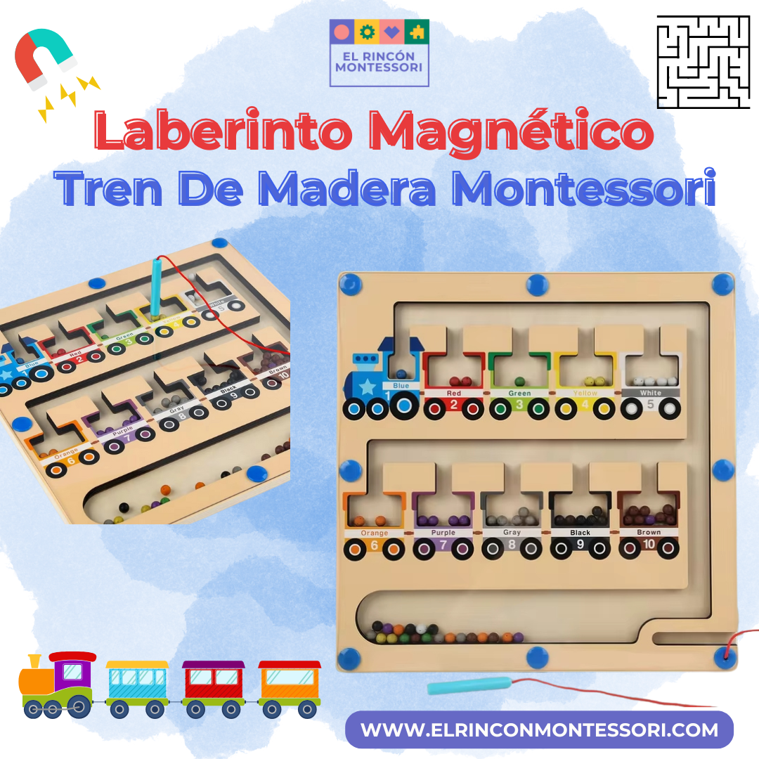 Laberinto Magnético Tren De Madera Montessori