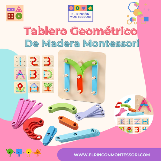 Tablero Geométrico De Madera Montessori