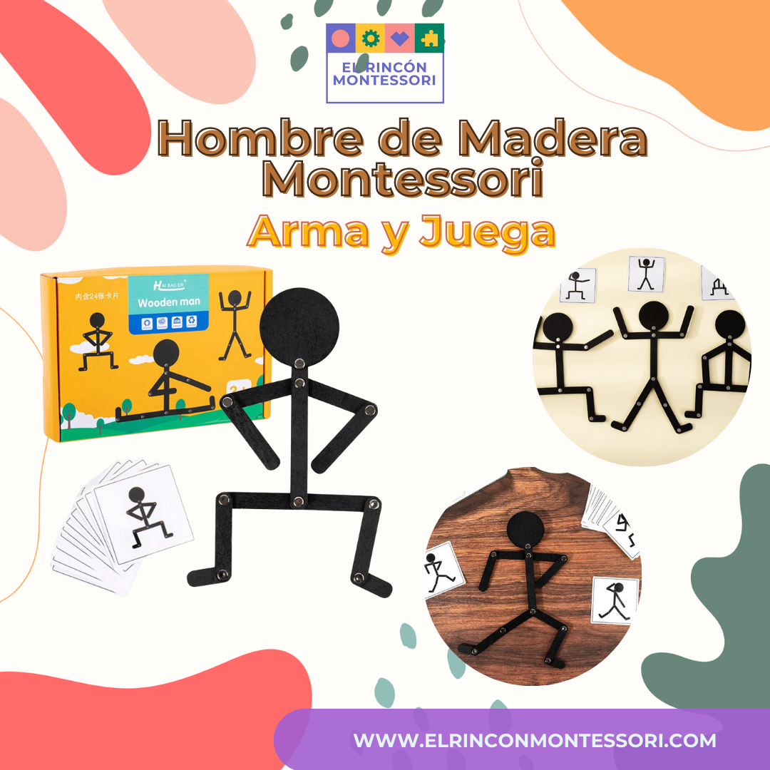 Hombre de Madera Montessori: Arma y Juega