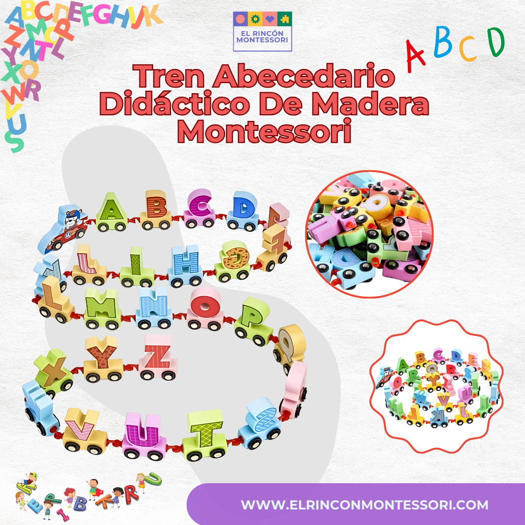 Tren Abecedario Didáctico De Madera Montessori