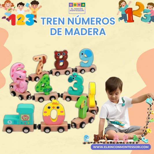 Tren Números De Madera