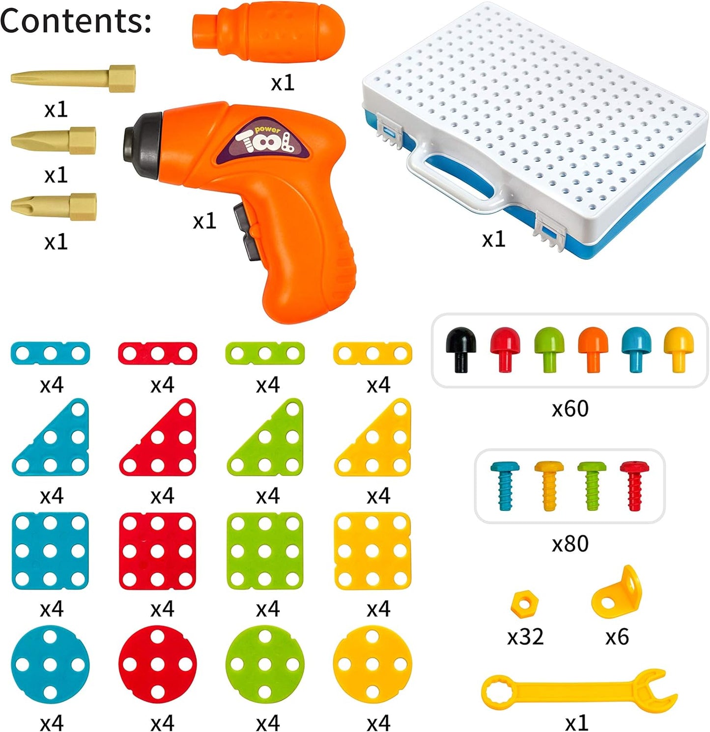 Set Taladro y Destornillador Infantil 242 Piezas