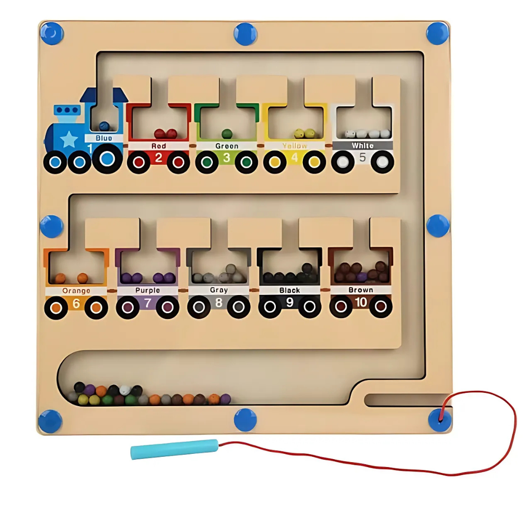 Laberinto Magnético Tren De Madera Montessori