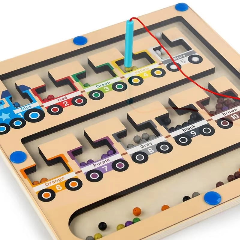 Laberinto Magnético Tren De Madera Montessori